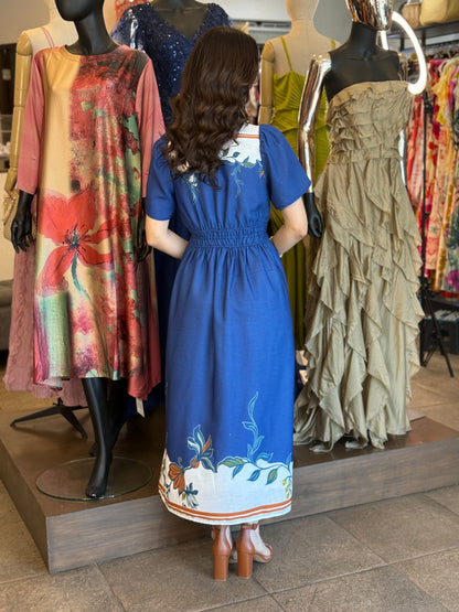 Ocean Bloom Midi Dress