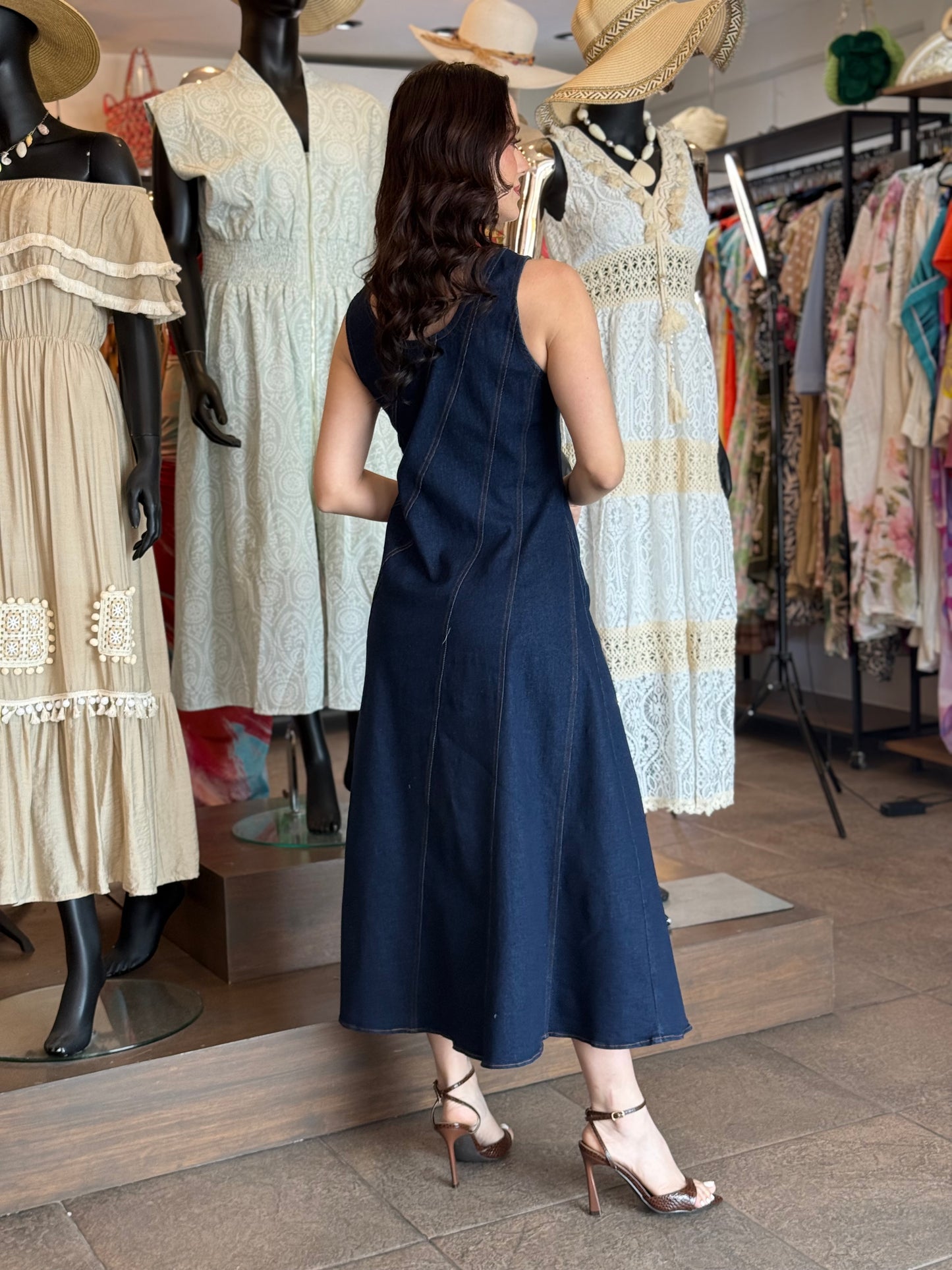 Indigo Grace Midi Dress