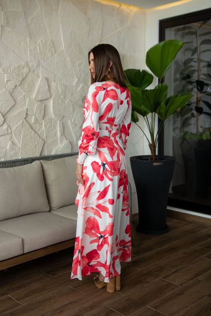 Vestido Red Bloom