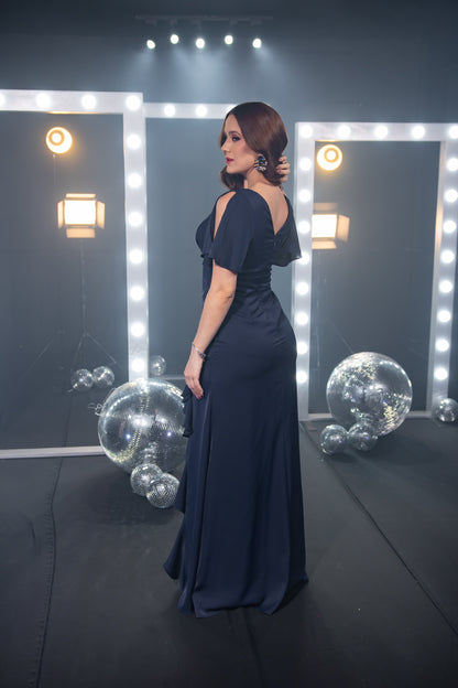 Midnight Ruffle Gown