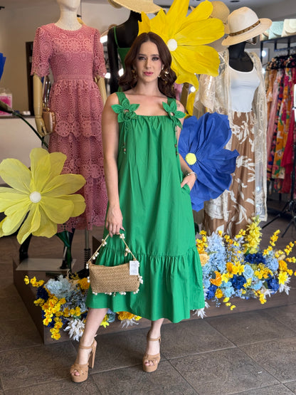 Emerald Garden Midi Dress