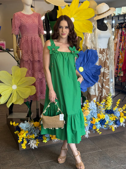 Emerald Garden Midi Dress