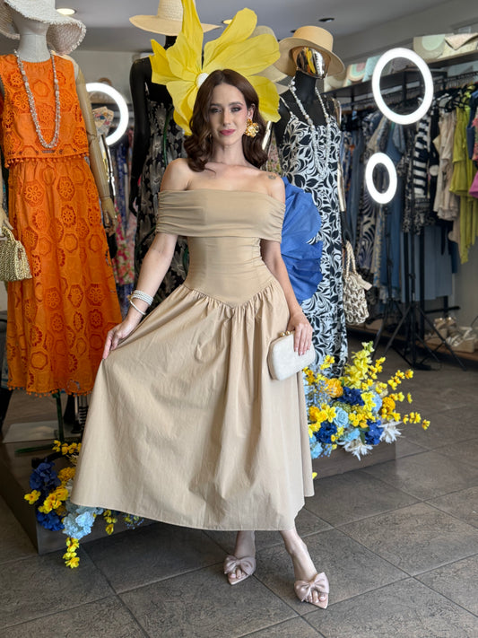 Sand Dunes Off-Shoulder Dress
