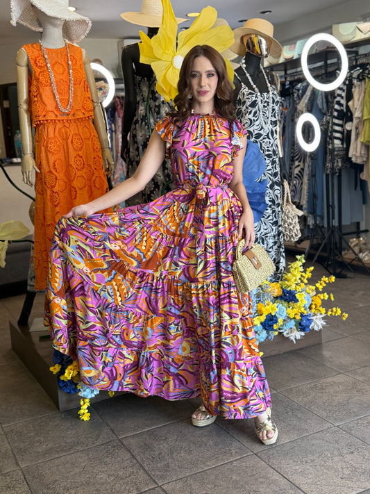 Tropical Sunset Maxi Dress