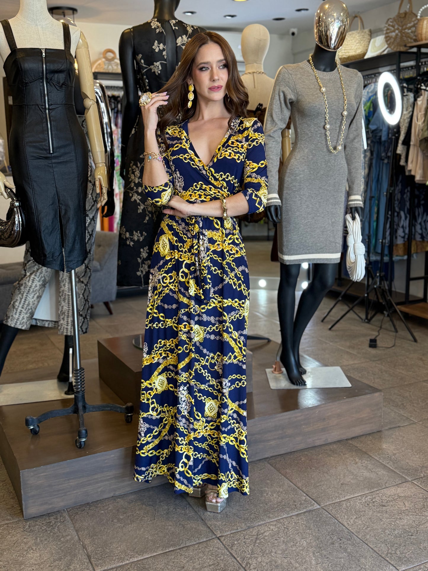 Golden Chain Maxi Dress