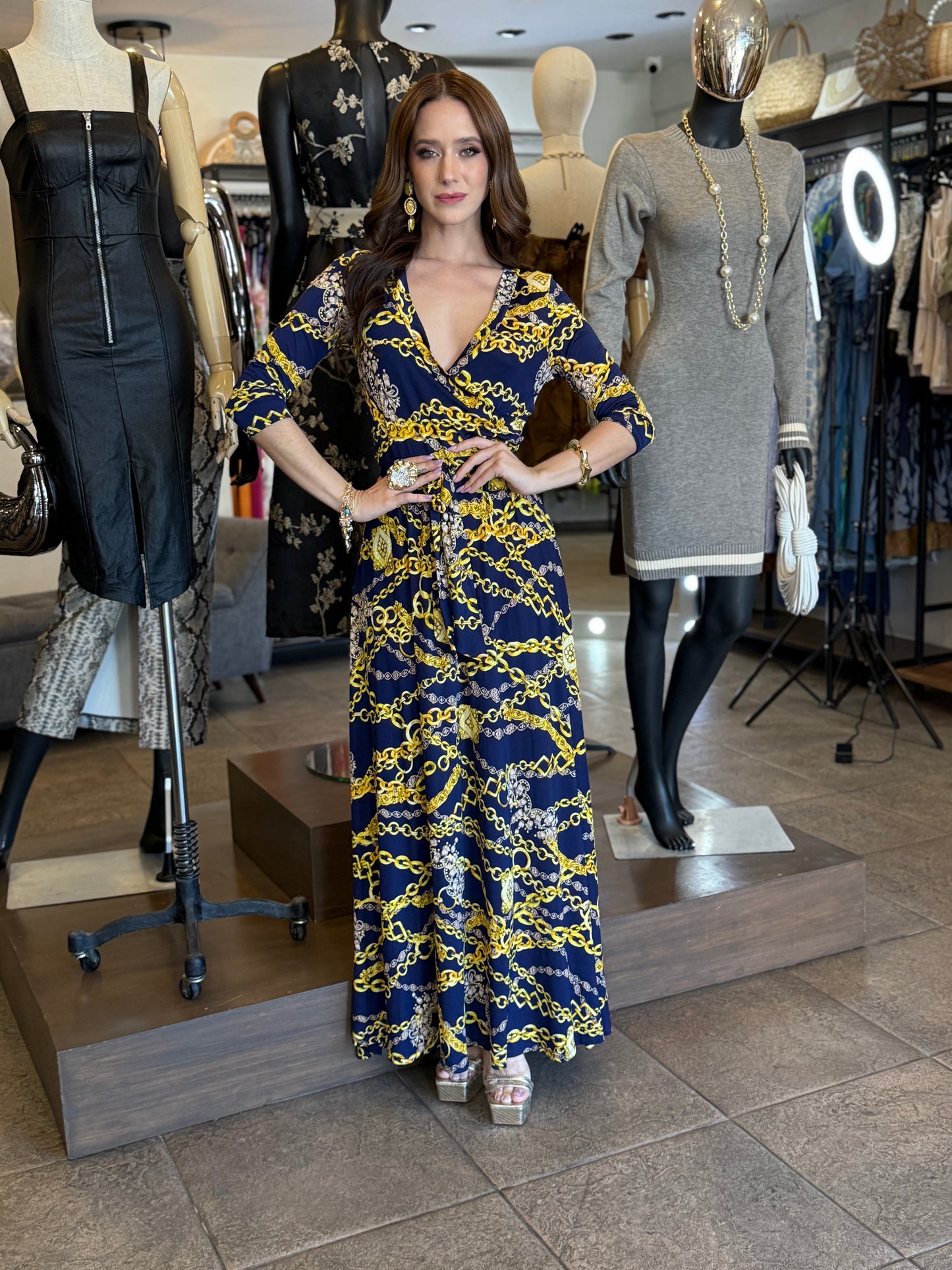 Golden Chain Maxi Dress