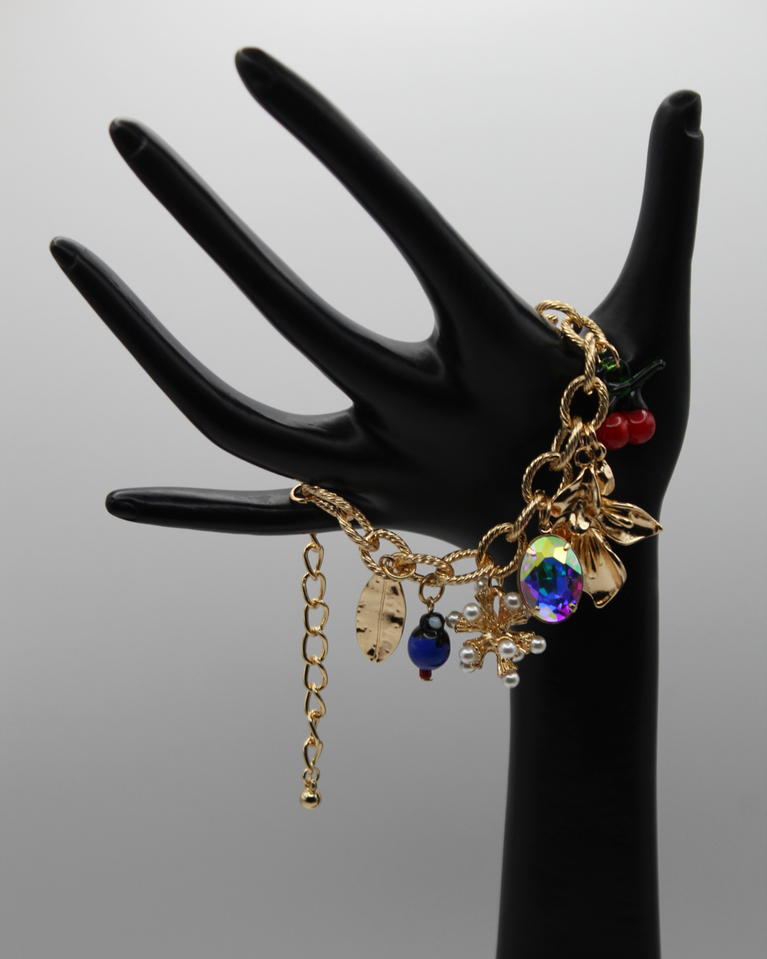 Cherry Sparkle Charm Bracelet