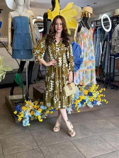 Olive Boho Dress