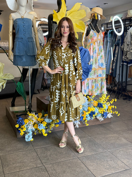 Olive Boho Dress