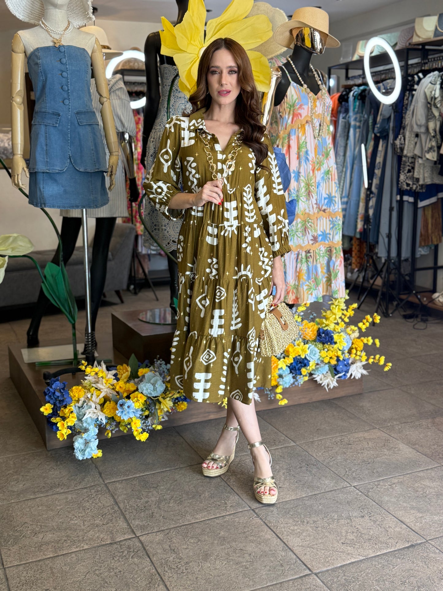 Olive Boho Dress