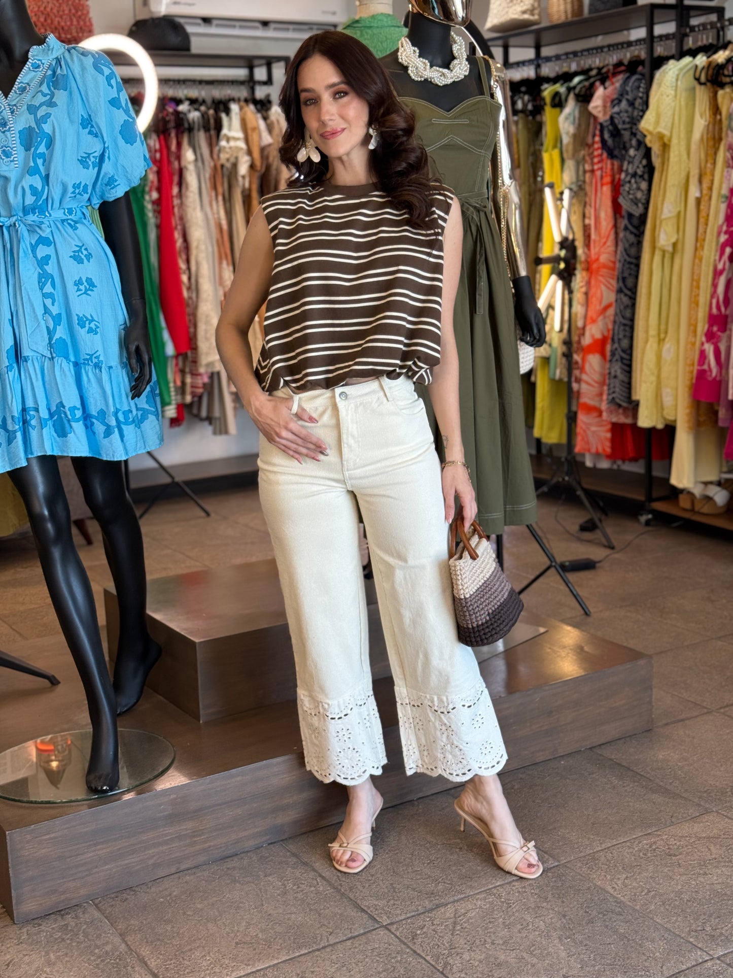 Cocoa Stripe Top
