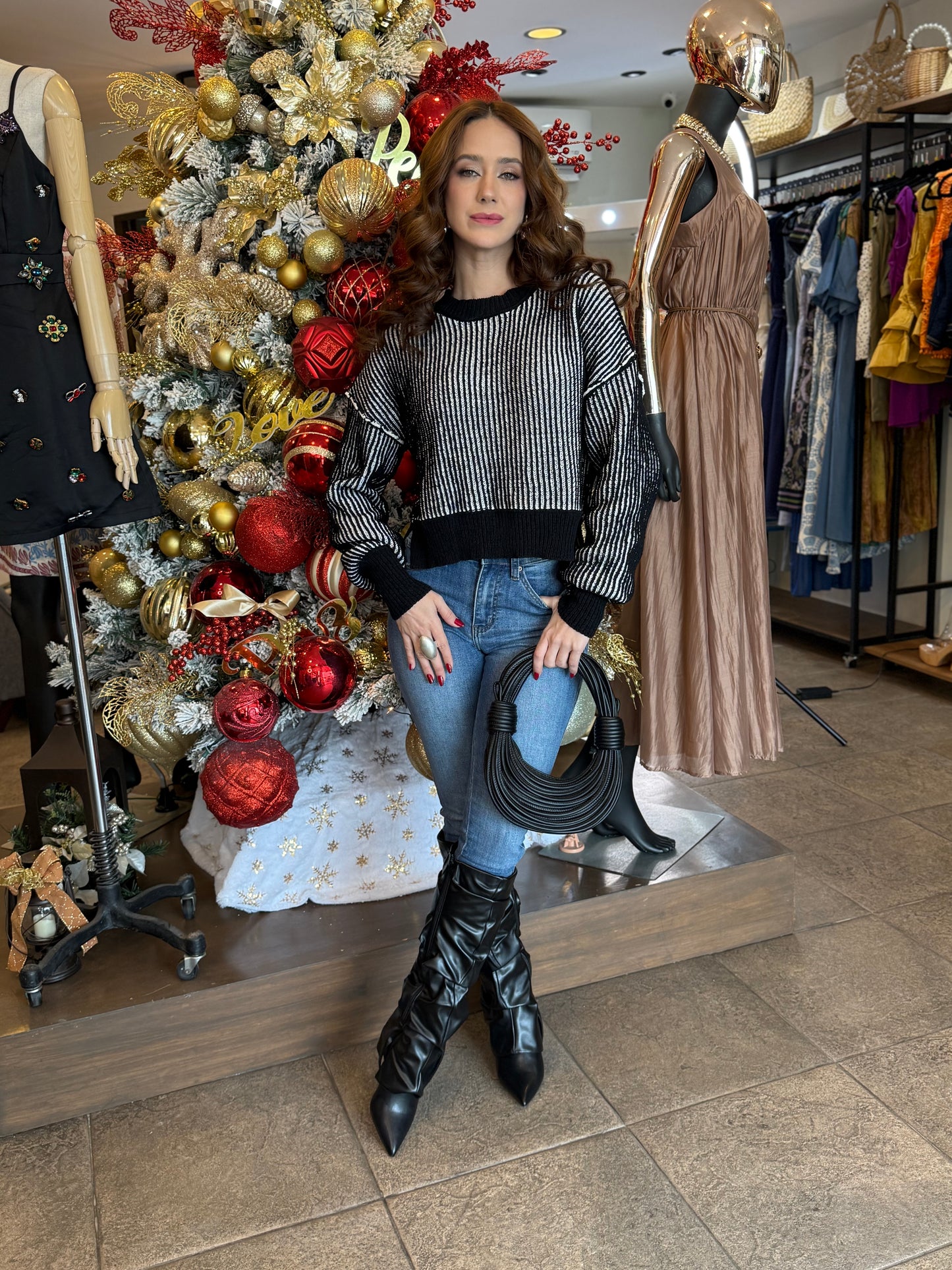 Midnight Sparkle Knit Sweater