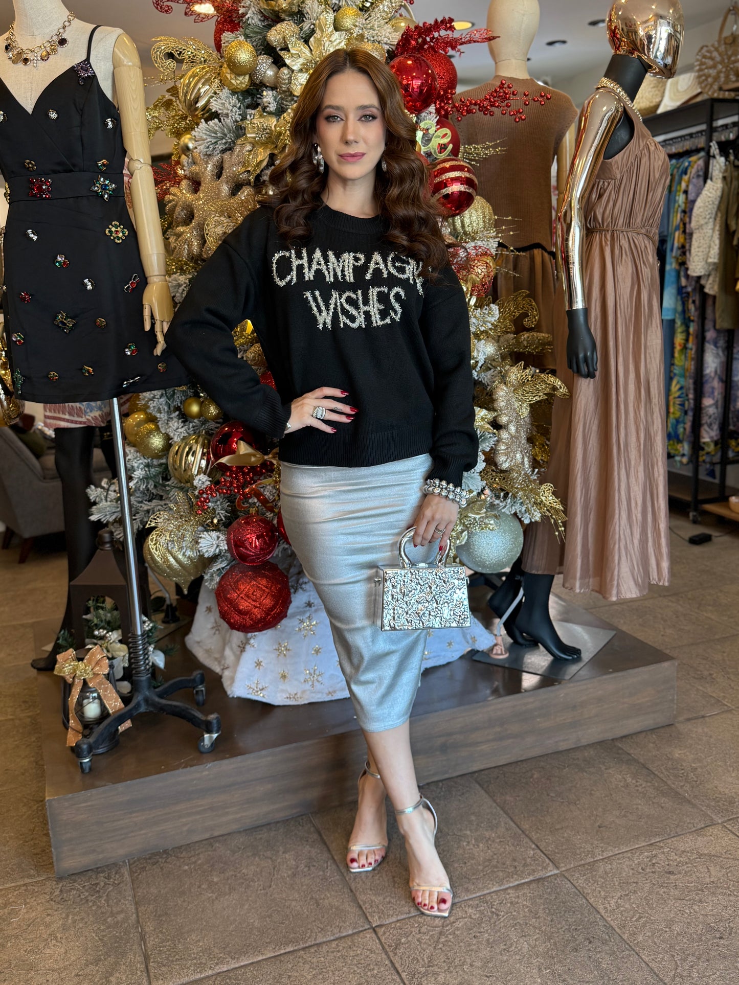 Champagne Wishes Statement Sweater