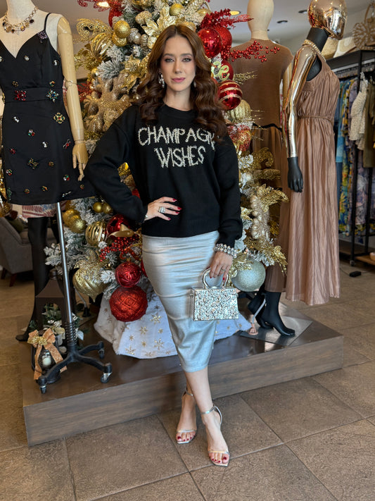 Champagne Wishes Statement Sweater