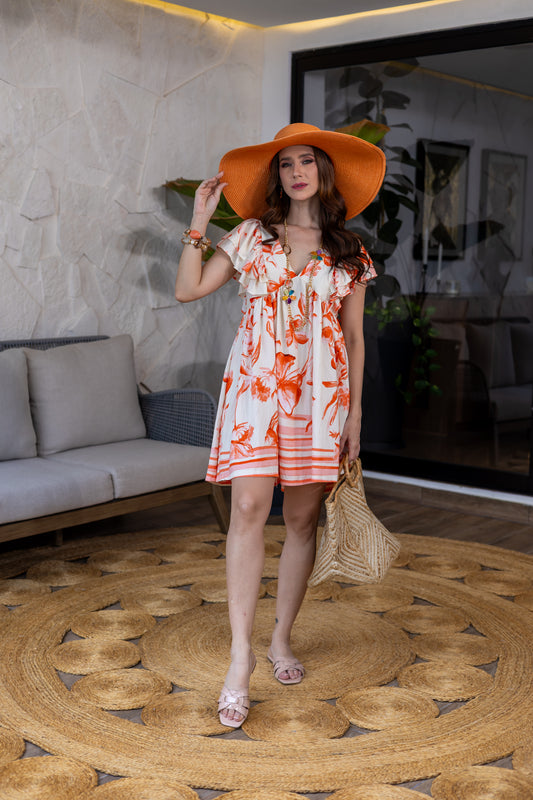 Sunset Bloom Mini Dress