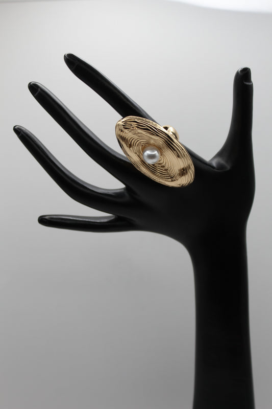 Lunar Pearl Statement Ring