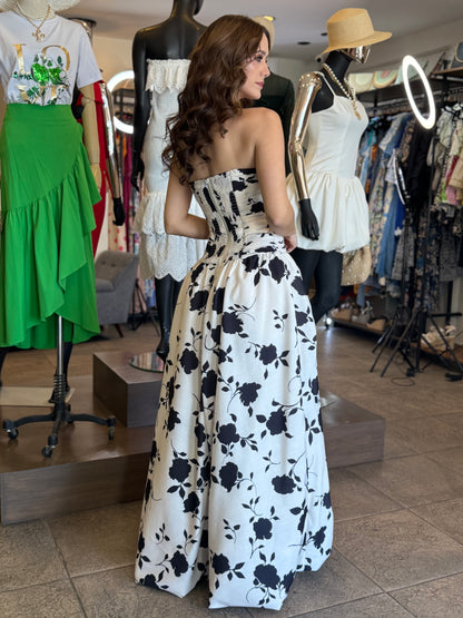 Monochrome Blossom Gown