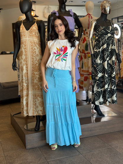 Azure Breeze Tiered Skirt