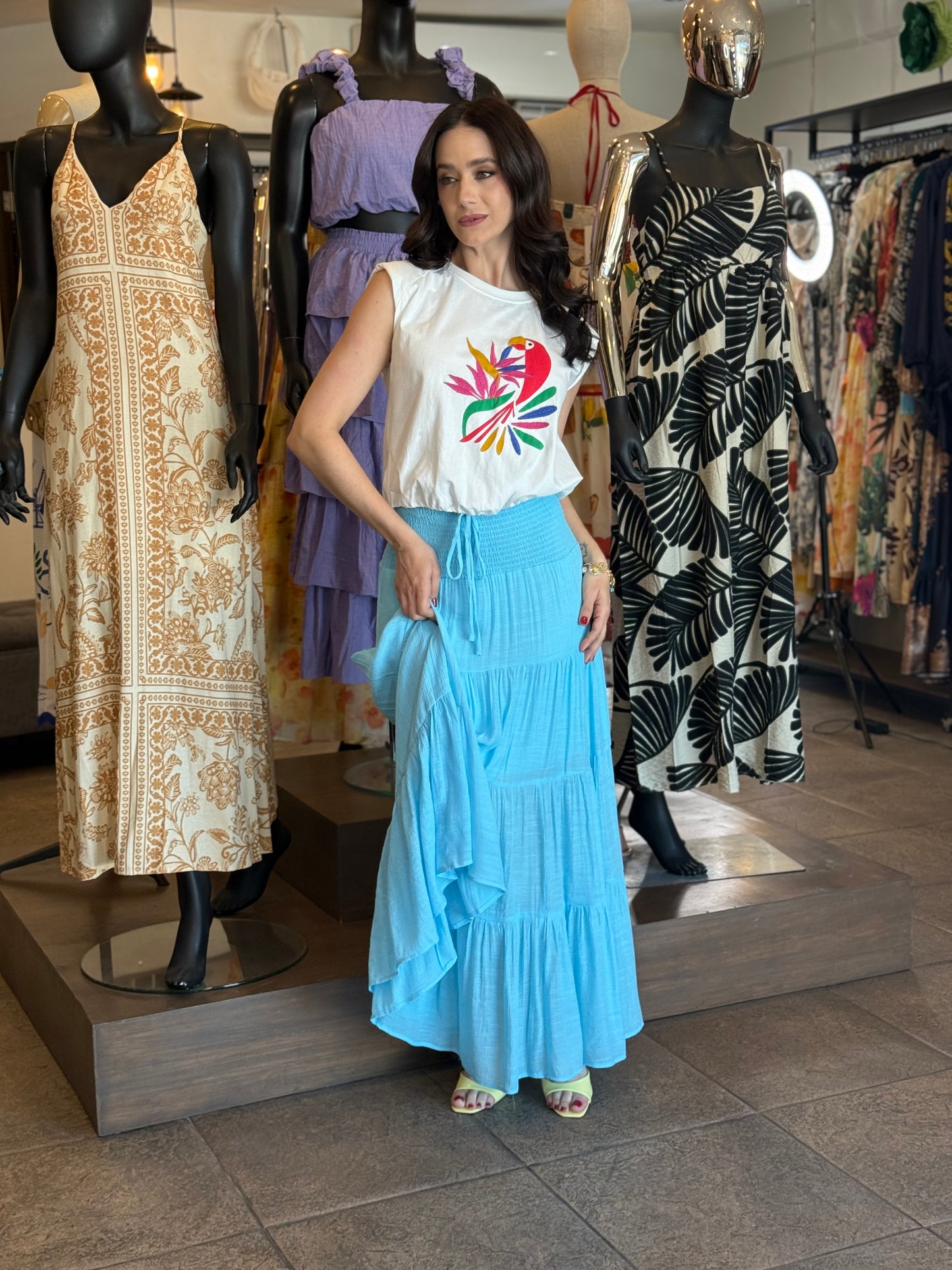 Azure Breeze Tiered Skirt