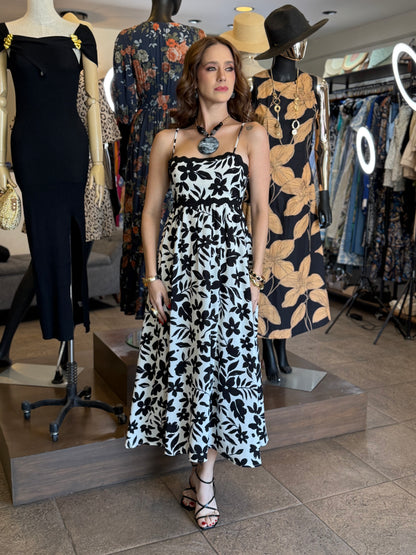 Monochrome Bloom Dress