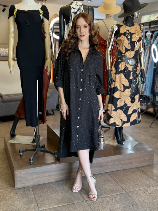 Midnight Dots Shirt Dress
