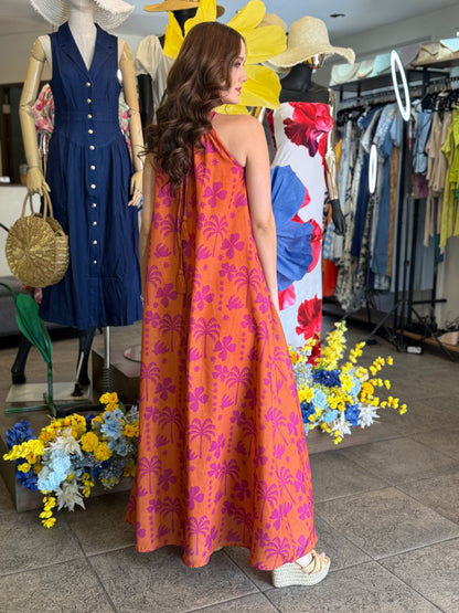Sunset Tropic Halter Dress