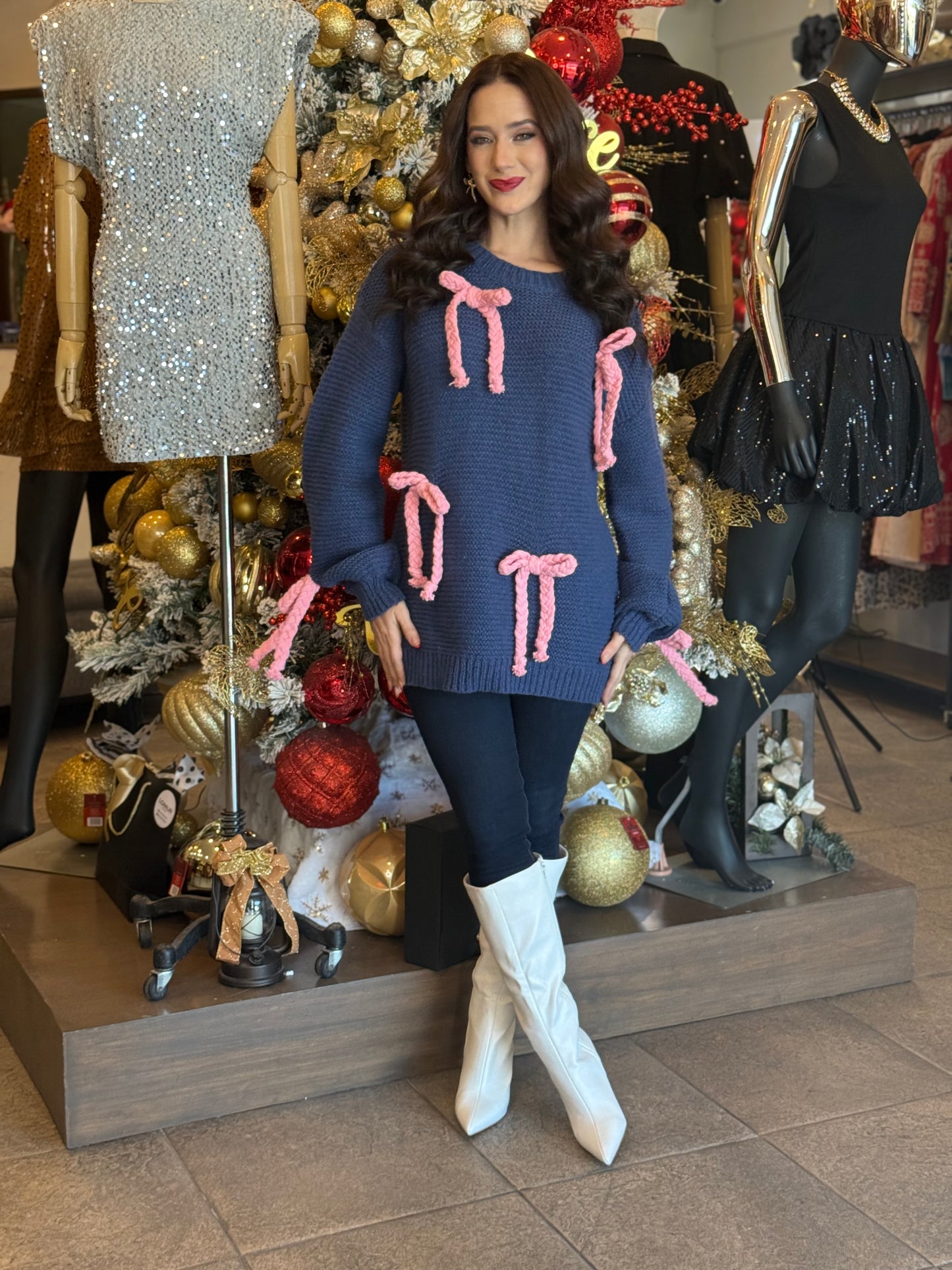 Blush Bow Knit Sweater