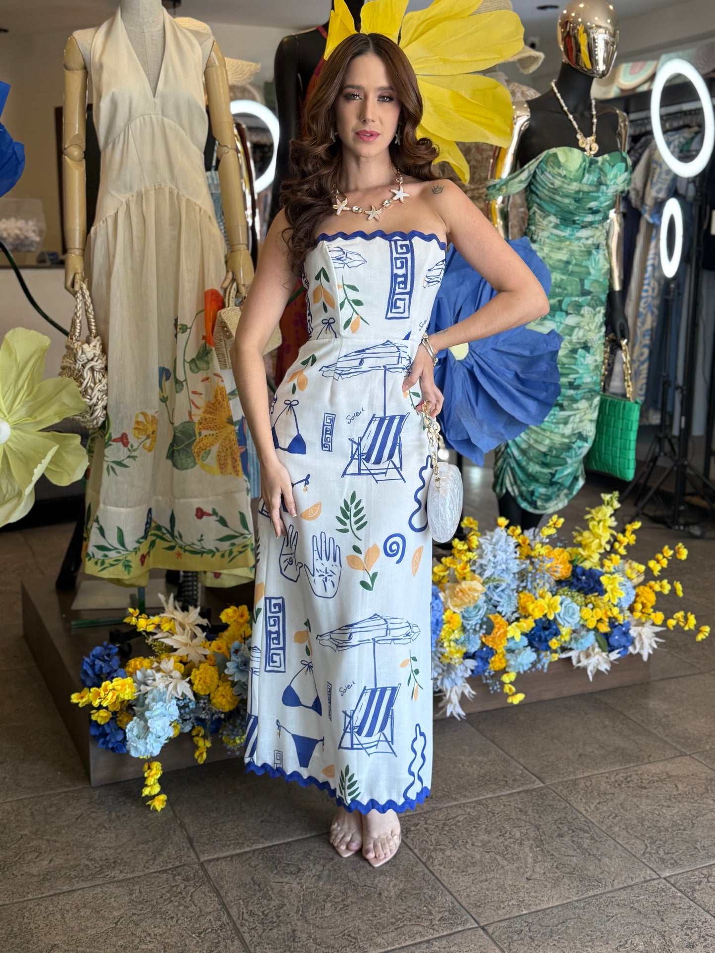 Mediterranean Soleil Strapless Dress