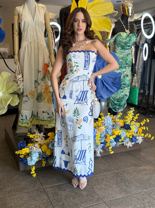 Mediterranean Soleil Strapless Dress