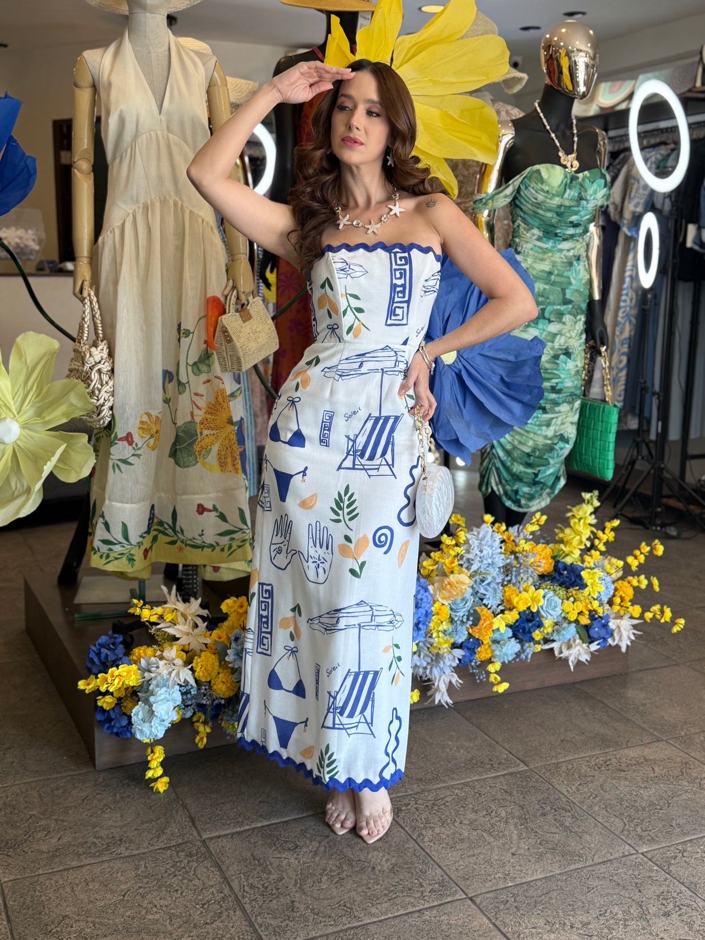 Mediterranean Soleil Strapless Dress