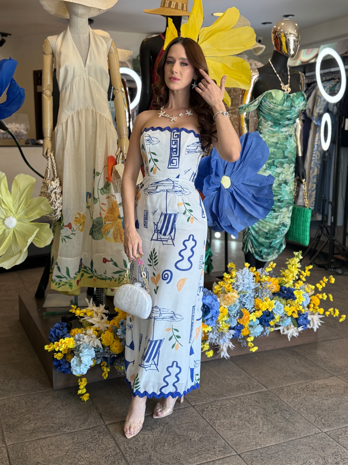 Mediterranean Soleil Strapless Dress
