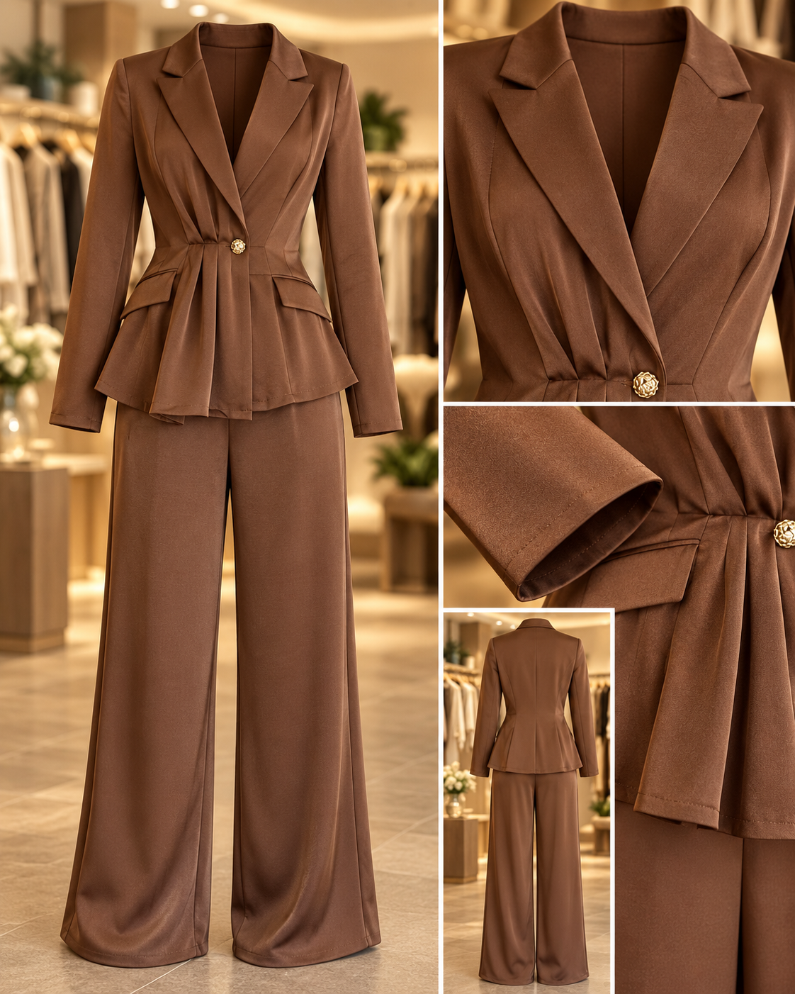 Mocha Tailored Set