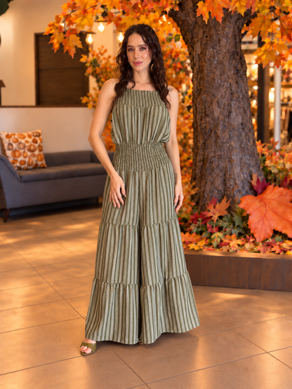 Olive Stripes Jumpsuit