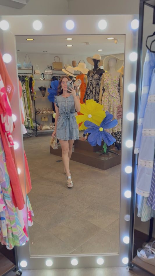 Denim Bloom Romper