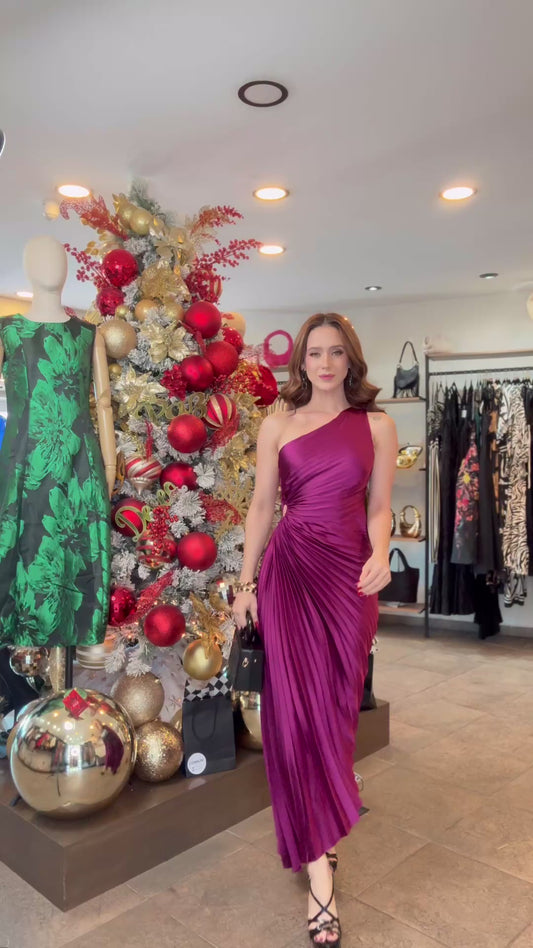 Magenta Muse Pleated Dress